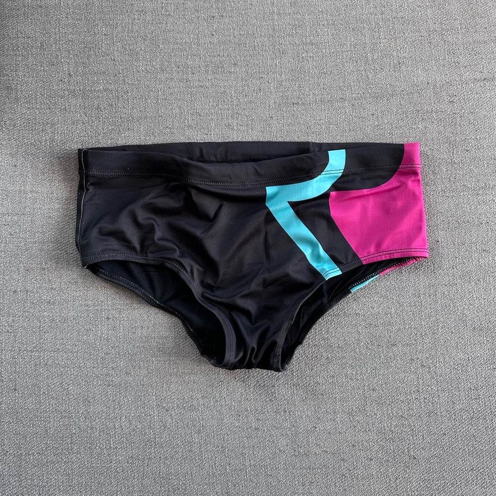Rufskin Carlton Black Pink Turquoise Sunga Swim Brief Speedo